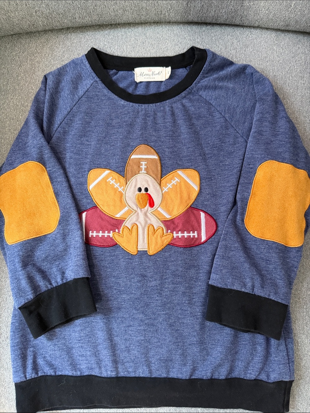 Marie Nicole Navy Blue Turkey Football Long Sleeve Shirt Size 5T